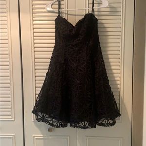 Black lace cocktail dress